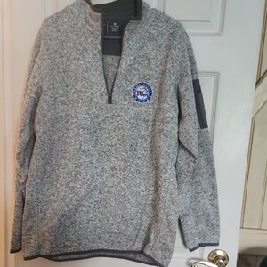 76ers Men's Gray Quarter-Zip Sweater Pullover